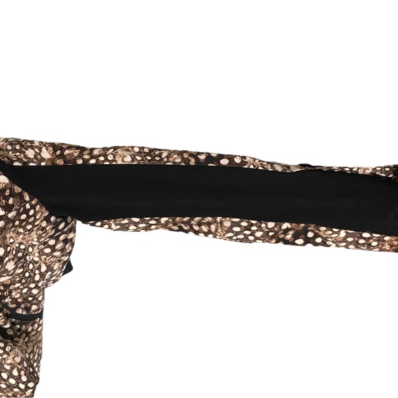 BCBGMAXAZRIA Shawl collar cropped brown cheetah/ feather print blazer - Picture 8 of 16